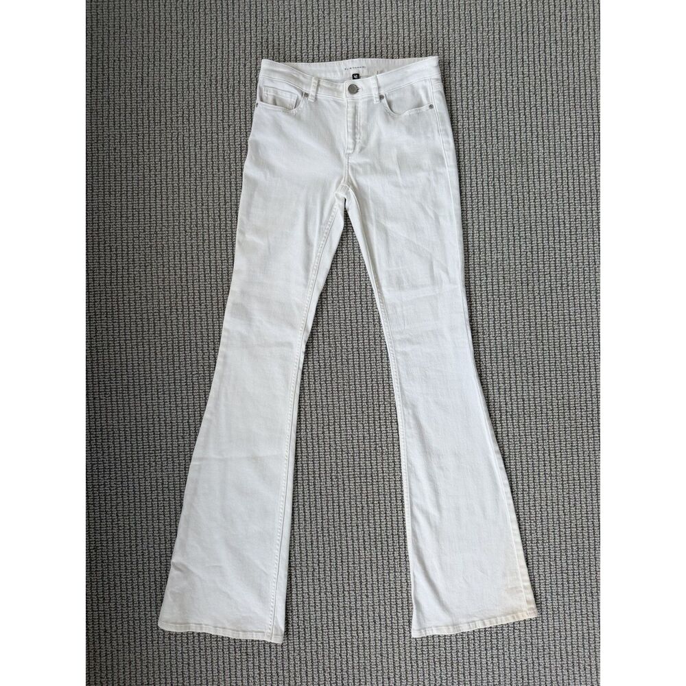 Elie Tahari Bergdorf Goodman White Flare Jeans Size 26